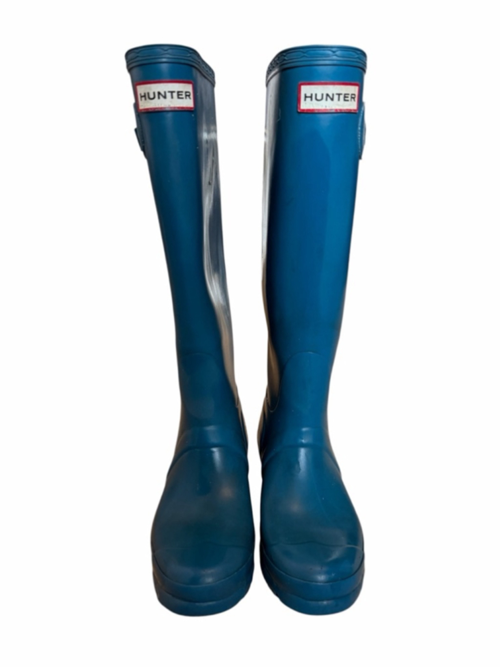 Hunter Original Gloss Tall Rain Boots Blue Wellies Waterproof UK4 US5 EU34